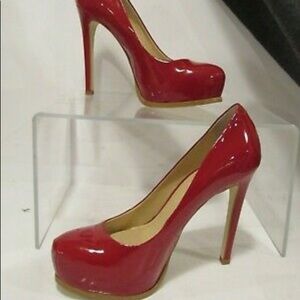 Kelsi Dagger Red Leather Upper Pumps